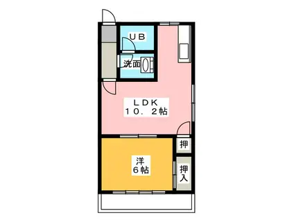 メゾンエスポワール(1LDK/2階)の間取り写真