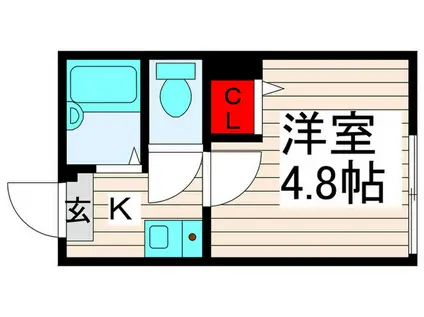 サザンロード江北(1K/2階)の間取り写真