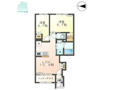 ルクスRNR(2LDK/1階)の間取り写真