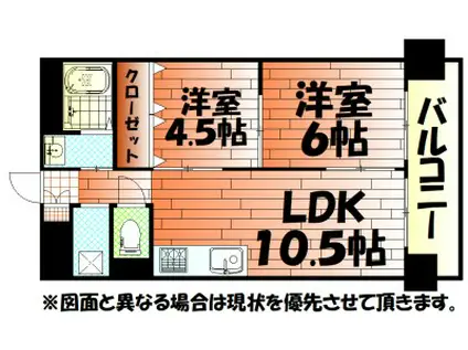小川レジデンスI(2LDK/5階)の間取り写真