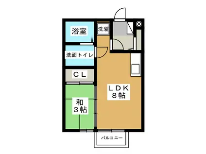 みそのハウス(1LDK/1階)の間取り写真