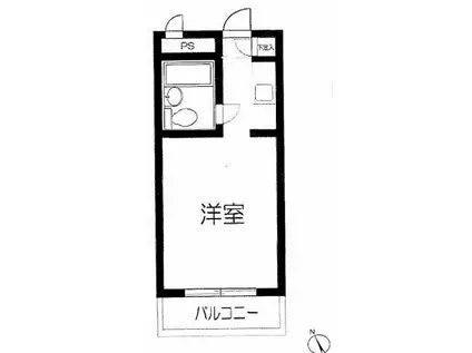 ユースフル祐天寺(ワンルーム/4階)の間取り写真