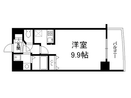 ライジングコート京都西院フロンティアII(1K/8階)の間取り写真