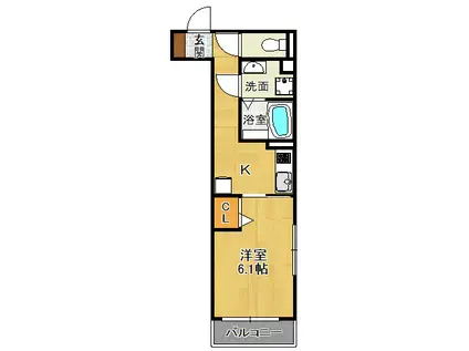 アルタイル・ヴィラ2(1K/3階)の間取り写真