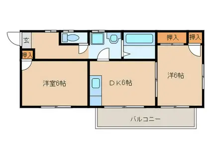 セントラル橘(2DK/3階)の間取り写真