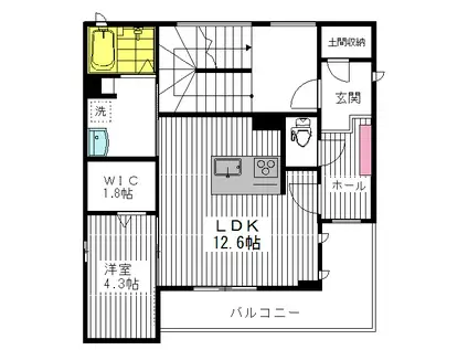 ミヤフォレナ(1LDK/3階)の間取り写真
