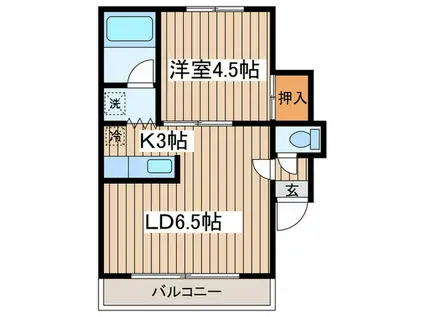 プロスペール北23条(1LDK/2階)の間取り写真