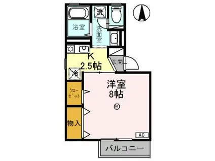 ロイヤルファミールIIA(1K/2階)の間取り写真