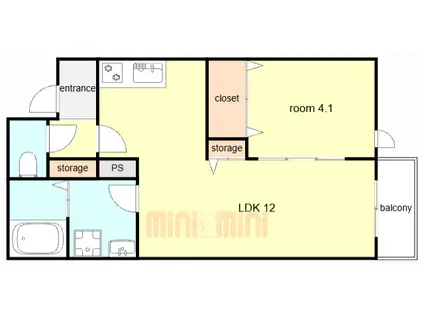 RUKE TACHIBANA(1LDK/2階)の間取り写真
