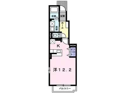 パストラーレ道後A(1K/1階)の間取り写真