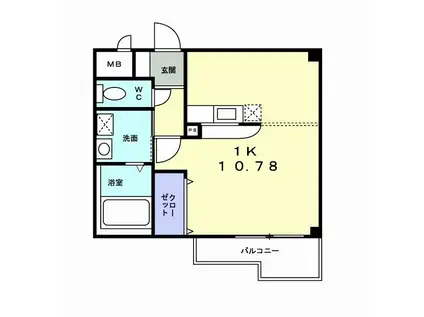 グレイシャス上田(ワンルーム/2階)の間取り写真