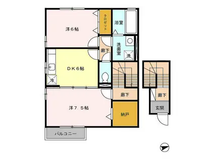 アルト スフィーダ A(2DK/2階)の間取り写真