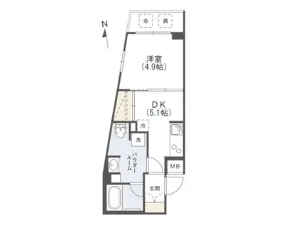 XEBEC馬込(1DK/3階)の間取り写真