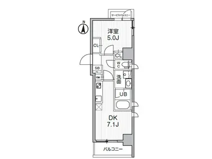 ALTERNA錦糸町 旧トラディス江東橋(1DK/3階)の間取り写真