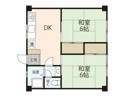 87G WOH吉島東(2DK/2階)の間取り写真