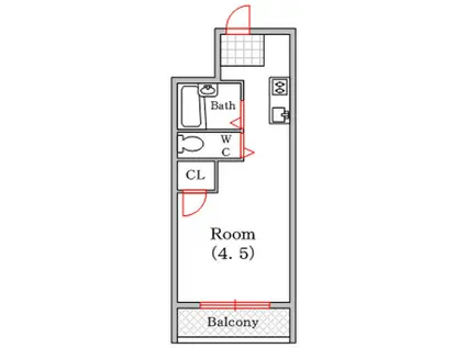 奥内阿波座駅前マンション(1K/2階)の間取り写真