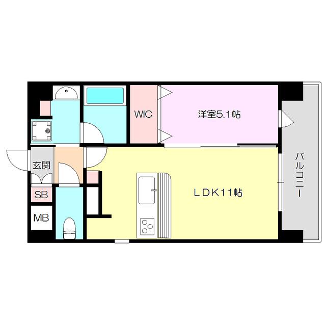 セイワパレス新大阪(1LDK/9階)の間取り写真