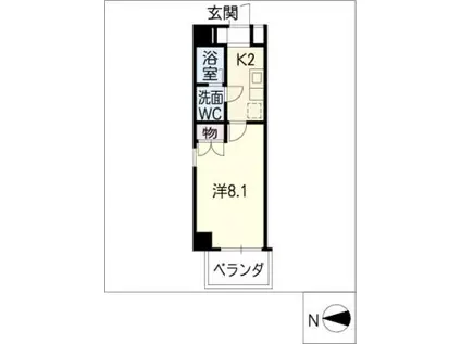AMBER HOUSE(1K/11階)の間取り写真