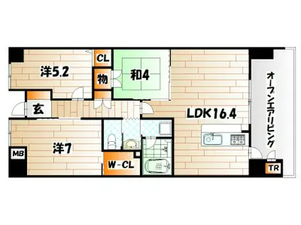アーティックス戸畑駅前グランゲート(3LDK/11階)の間取り写真