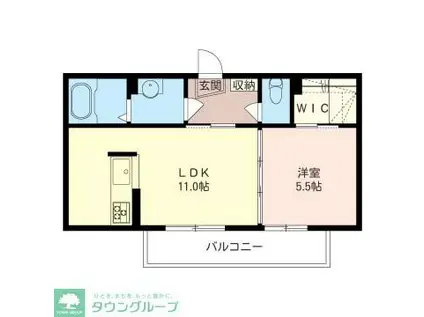 アーク元住吉(1LDK/3階)の間取り写真