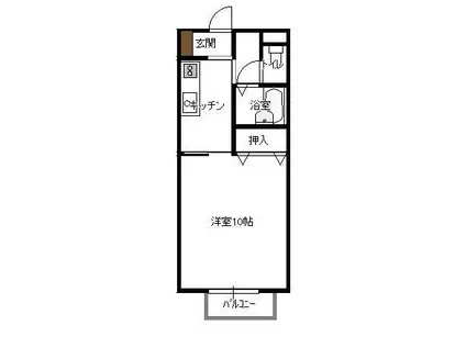 アパートメントカサブランカB棟(1K/2階)の間取り写真