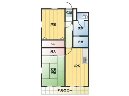 リバティーコート(2LDK/2階)の間取り写真