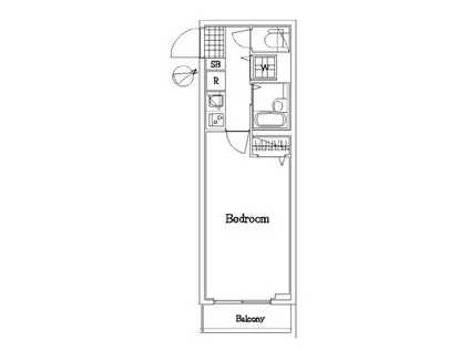 GENOVIA HILLS 西馬込 ROSSO(1K/2階)の間取り写真