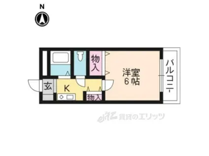 グラフィーネ槇島(1K/2階)の間取り写真