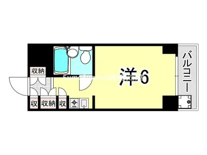 キューブ南武庫之荘3(1K/4階)の間取り写真