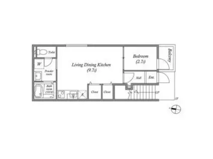 ディー003(1LDK/1階)の間取り写真