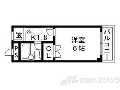 ルミエール(1K/2階)の間取り写真