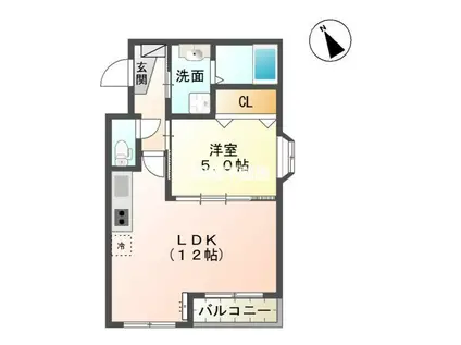 I-CLASS(1LDK/1階)の間取り写真