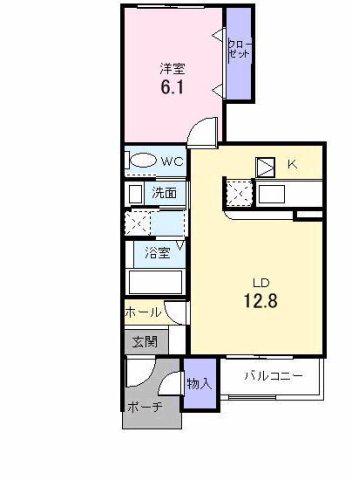 リバーサイド本山H(1LDK/1階)の間取り写真