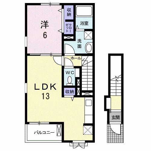 アーデント T(1LDK/2階)の間取り写真