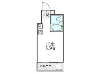 河本マンション(ワンルーム/1階)の間取り写真