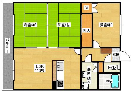 カンファタブルタガワII(3LDK/3階)の間取り写真