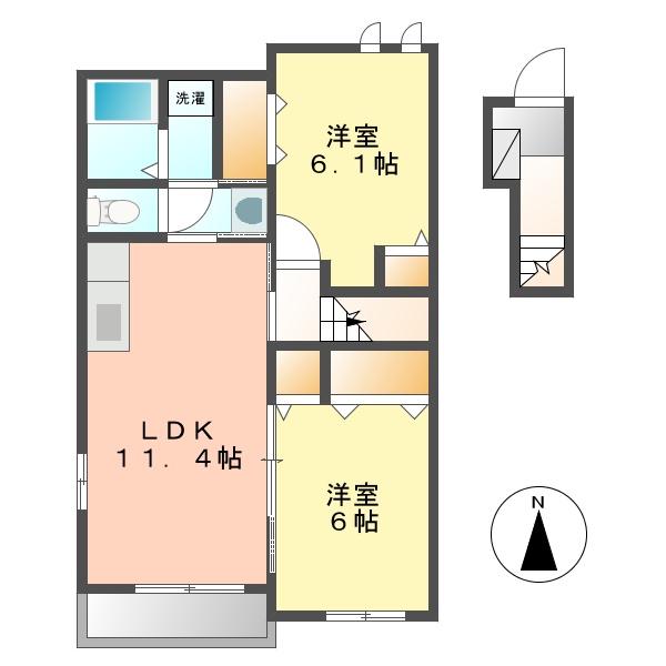 サンリット(2LDK/2階)の間取り写真