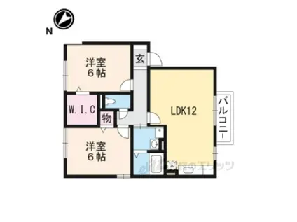 アウグーリオB棟(2LDK/2階)の間取り写真