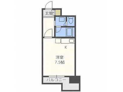 ノースビレッジ本江(ワンルーム/9階)の間取り写真