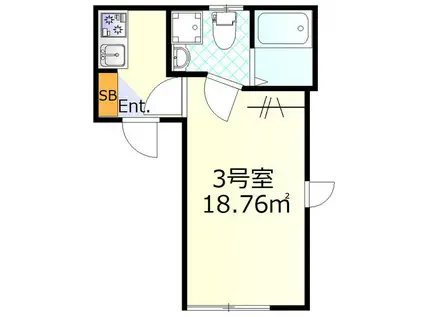 エーハイム浮間舟渡(1K/1階)の間取り写真