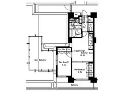 パークアクシス文京ステージ(2LDK/3階)の間取り写真