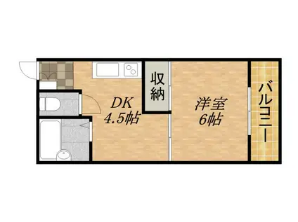 ハイツワイエム(1DK/3階)の間取り写真