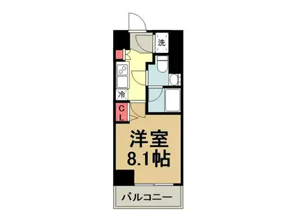 XEBEC赤羽(1K/5階)の間取り写真