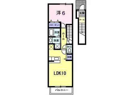 ノーブル ツカサチ(1LDK/2階)の間取り写真