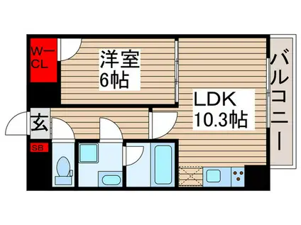 レオーネ南千住II(1LDK/9階)の間取り写真