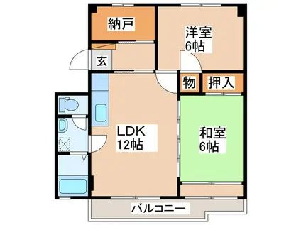 エバーグリーン(2SLDK/1階)の間取り写真