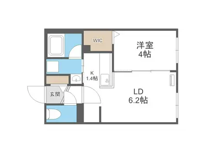CARDANO イースト(1LDK/4階)の間取り写真