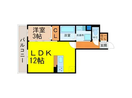 グランドール千種(1LDK/2階)の間取り写真