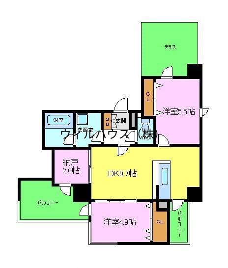 GROOVE堺東レジデンス(2LDK/10階)の間取り写真