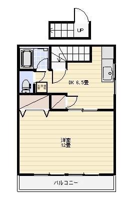 雄踏町住居付店舗(1DK/2階)の間取り写真